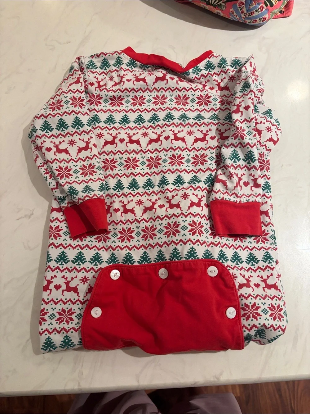 Babeeni Red & Green Holiday Reindeer Zip-Up Pajama